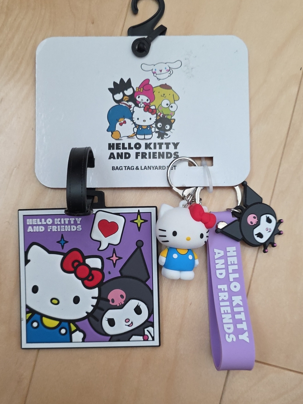 Hello Kitty Purple Bag Tag & Lanyard Set